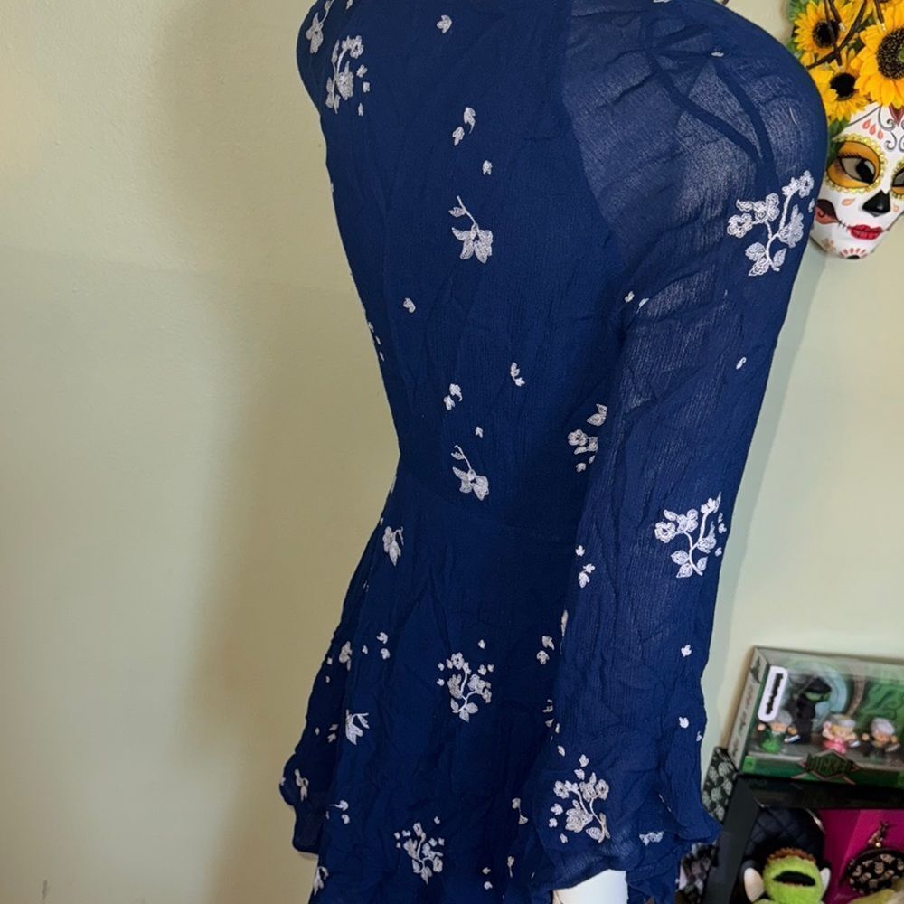 Free People Jasmine Embroidered Bell Sleeve Fit & Flare Dress - Picture 7 of 10